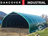 Capannone tenda/tunnel agricolo 10x15x5,54m con portone scorrevole, PVC, Verde