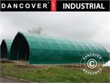 Capannone tenda/tunnel agricolo 10x15x5,54m con portone scorrevole, PVC, Verde