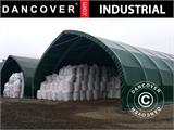 Storage shelter/arched tent 10x15x5.54 m w/sliding gate, PVC, Green