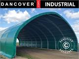 Storage shelter, arched tent 10x15x5.54 m w/sliding gate, PVC, Green Storage shelter, arched tent 10x15x5.54 m w/sliding gate, PVC, Green