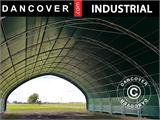 Capannone tenda/tunnel agricolo 10x15x5,54m con portone scorrevole, PVC, Verde