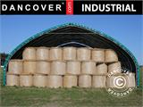 Storage shelter/arched tent 10x15x5.54 m w/sliding gate, PVC, Green