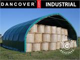 Storage shelter/arched tent 10x15x5.54 m w/sliding gate, PVC, Green