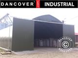 Storage shelter, arched tent 10x15x5.54 m w/sliding gate, PVC, Green Storage shelter, arched tent 10x15x5.54 m w/sliding gate, PVC, Green