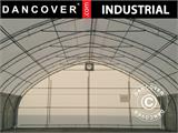 Storage shelter, arched tent 15x15x7.42 m w/sliding gate, PVC, White/Grey Storage shelter, arched tent 15x15x7.42 m w/sliding gate, PVC, White/Grey