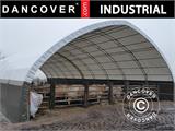 Tente de stockage/tunnel agricole 8x15x4,33m, PVC, Blanc/Gris