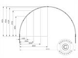 Zelthalle/Rundbogenhalle 8x15x4,33m, PVC, Weiß/Grau