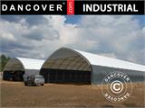 Capannone tenda/tunnel agricolo 10x15x5,54m, PVC, Bianco/Grigio