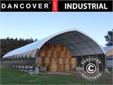Tente de stockage, tunnel agricole 10x15x5,54m, PVC, Blanc/Gris Tente de stockage, tunnel agricole 10x15x5,54m, PVC, Blanc/Gris
