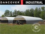 Capannone tenda/tunnel agricolo 10x15x5,54m, PVC, Bianco/Grigio