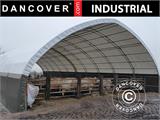 Tente de stockage, tunnel agricole 10x15x5,54m, PVC, Blanc/Gris Tente de stockage, tunnel agricole 10x15x5,54m, PVC, Blanc/Gris
