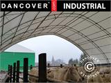 Tente de stockage, tunnel agricole 10x15x5,54m, PVC, Blanc/Gris Tente de stockage, tunnel agricole 10x15x5,54m, PVC, Blanc/Gris
