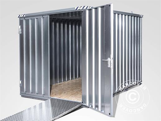 Container, Rigel, 2,1x2,1x2,1m con doble puerta batiente, Plateado
