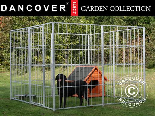 Hondenhok en kennel, 2,4x1,2x1,8m, Staal, 2,88m²