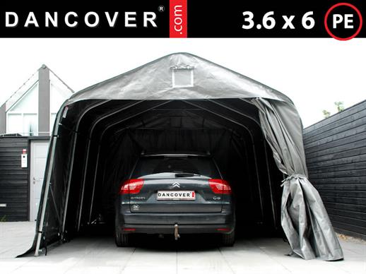 Garažni šator PRO 3,6x6x2,68m PE, Siva