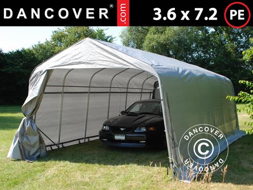 Carpa garaje PRO 3,6x7,2x2,68m PE, Gris Carpa garaje PRO 3,6x7,2x2,68m PE, Gris