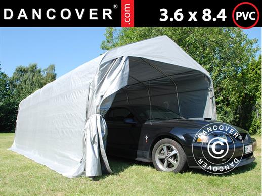 Garagetält PRO 3,6x8,4x2,68m PVC, Grå