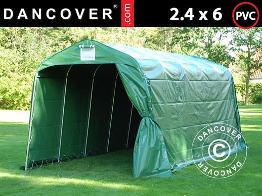 Lagerzelt PRO 2,4x6x2,34m PVC, Grün Lagerzelt PRO 2,4x6x2,34m PVC, Grün