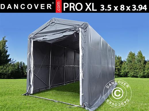 Tenda de armazenagem PRO XL 3,5x8x3,3x3,94m, PVC, Cinza