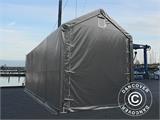 Carpa grande de almacén PRO XL 4x10x3,5x4,59m, PVC, Gris Carpa grande de almacén PRO XL 4x10x3,5x4,59m, PVC, Gris