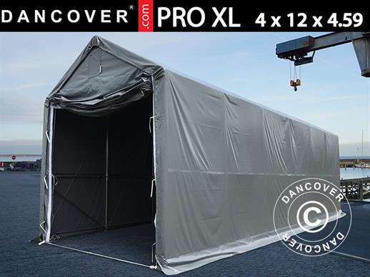 Capannone tenda PRO XL 4x12x3,5x4,59m, PVC, Grigio