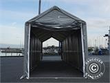 Tenda de armazenagem PRO XL 4x12x3,5x4,59m, PVC, Cinza