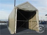 Tenda de armazenagem PRO XL 4x12x3,5x4,59m, PVC, Cinza