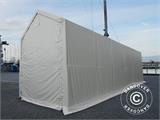 Carpa grande de almacén PRO XL 4x12x3,5x4,59m, PVC, Blanco