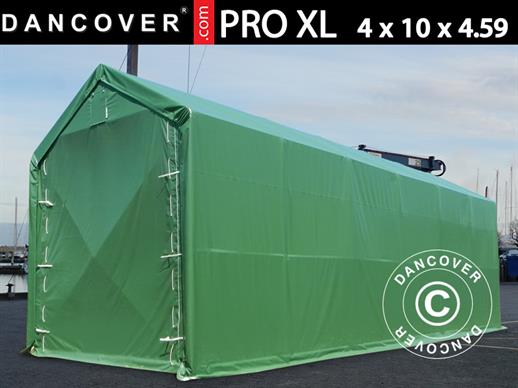 Storage shelter PRO XL 4x10x3.5x4.59 m, PVC, Green