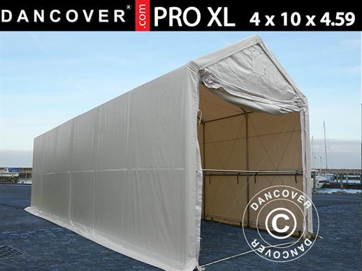 Noliktavas telts PRO XL 4x10x3,5x4,59m, PVC, Balts