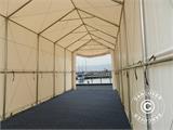 Carpa grande de almacén PRO XL 4x10x3,5x4,59m, PVC, Blanco