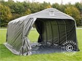 Zeltgarage PRO 3,6x6x2,7m PE mit Bodenplane, grau