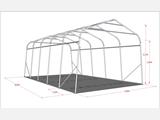 Garagetent PRO 3,6x6x6x2,7m PE met grondzeil, Grijs