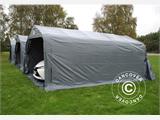 Tenda garage PRO 3,6x6x2,7m PVC con copertura del terreno, Grigio