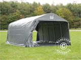 Tenda garage PRO 3,6x6x2,7m PVC con copertura del terreno, Grigio