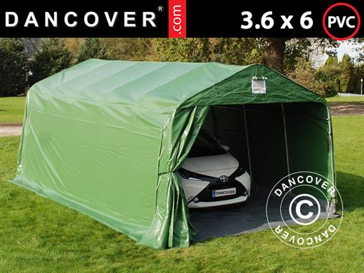 Tente abri garage PRO 3,6x6x2,7m PVC avec couvre-sol, Vert