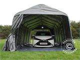 Zeltgarage PRO 3,6x7,2x2,68m PE mit Bodenplane, Grau