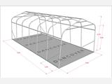 Garagetent PRO 3,6x7,2x2,68m PE met grondzeil, Grijs