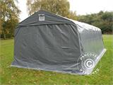 Zeltgarage PRO 3,6x7,2x2,68m PVC mit Bodenplane, Grau