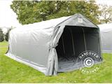 Zeltgarage PRO 3,6x7,2x2,68m PVC mit Bodenplane, Grau