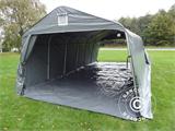 Zeltgarage PRO 3,6x7,2x2,68m PVC mit Bodenplane, Grau