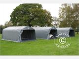 Portable garage PRO 3.6x7.2x2.68 m PVC with ground cover, Grey Portable garage PRO 3.6x7.2x2.68 m PVC with ground cover, Grey