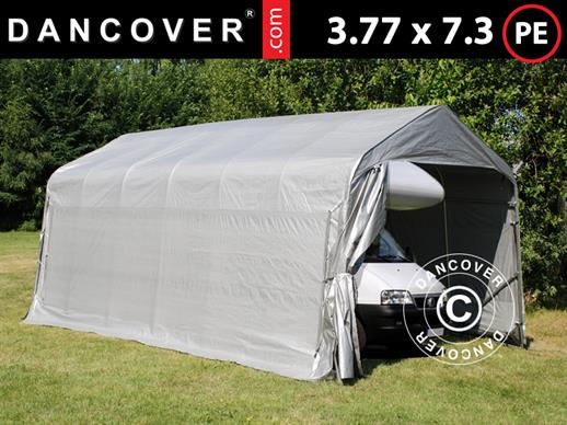 Tente Abri Garage PRO 3,77x7,3x3,18m PE, Gris Tente Abri Garage PRO 3,77x7,3x3,18m PE, Gris