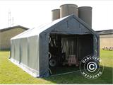 Carpa grande de almacén PRO 4x8x2,5x3,6m, PVC, Gris Carpa grande de almacén PRO 4x8x2,5x3,6m, PVC, Gris