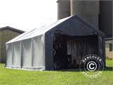 Carpa grande de almacén PRO 4x8x2,5x3,6m, PVC, Gris Carpa grande de almacén PRO 4x8x2,5x3,6m, PVC, Gris
