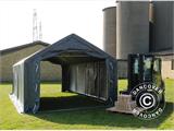 Carpa grande de almacén PRO 4x8x2,5x3,6m, PVC, Gris Carpa grande de almacén PRO 4x8x2,5x3,6m, PVC, Gris