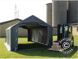 Storage shelter PRO 4x8x2.5x3.6 m, PVC, Grey