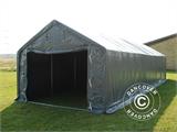 Capannone tenda PRO 4x12x2x3,1m, PVC, Grigio