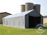 Carpa grande de almacén PRO 4x12x2x3,1m, PVC, Gris