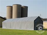 Capannone tenda PRO 4x12x2x3,1m, PVC, Grigio